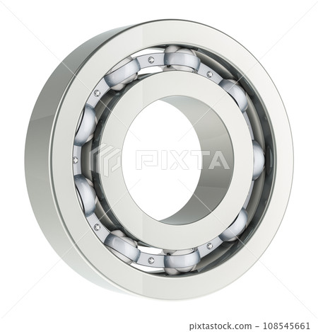 Ball bearing, side view. 3D rendering 108545661