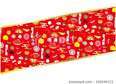 New Year's pattern frame decoration red New Year's pattern frame decoration red 108546113