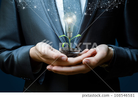 The concept of growing a creative idea in business. The concept of growing a creative idea in business. 108546581