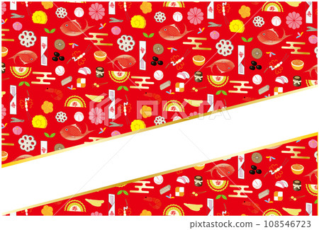 新年圖案框裝飾紅色 108546723