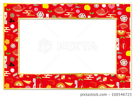 新年圖案框裝飾紅色 新年圖案框裝飾紅色 108546725