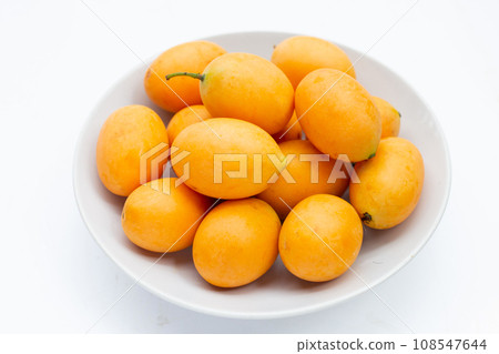 Marian plum fruit isolated on white background Marian plum fruit isolated on white background 108547644