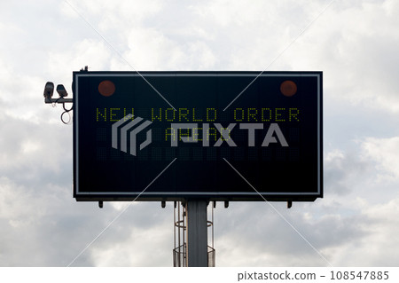 New World Order Ahead - Information sign 108547885