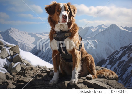 Rescue dog in the mountains AI Rescue dog in the mountains AI 108548493