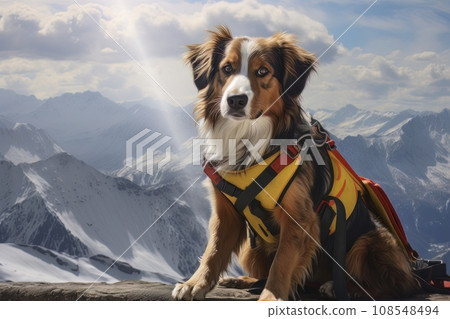 Rescue dog in the mountains AI Rescue dog in the mountains AI 108548494