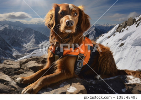 Rescue dog in the mountains AI Rescue dog in the mountains AI 108548495