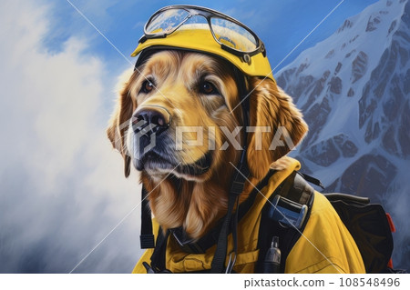 Rescue dog in the mountains AI Rescue dog in the mountains AI 108548496