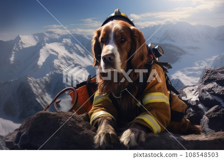 Rescue dog in the mountains AI Rescue dog in the mountains AI 108548503