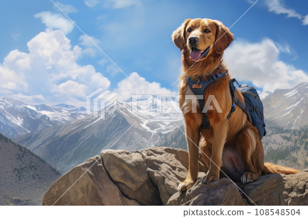 Rescue dog in the mountains AI 108548504