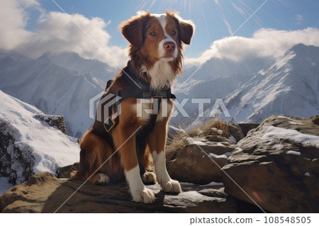 Rescue dog in the mountains AI 108548505