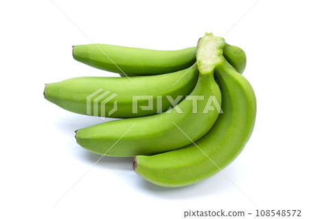 Raw banana isolated on white background. Raw banana isolated on white background. 108548572