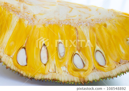 Ripe Jackfruit isolated on white background. Ripe Jackfruit isolated on white background. 108548892