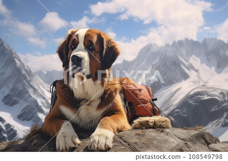 Rescue dog in the mountains AI Rescue dog in the mountains AI 108549798