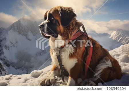 Rescue dog in the mountains AI 108549804