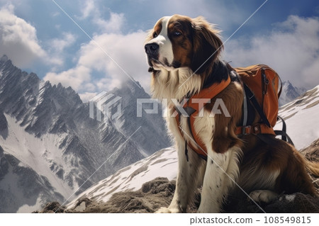 Rescue dog in the mountains AI Rescue dog in the mountains AI 108549815