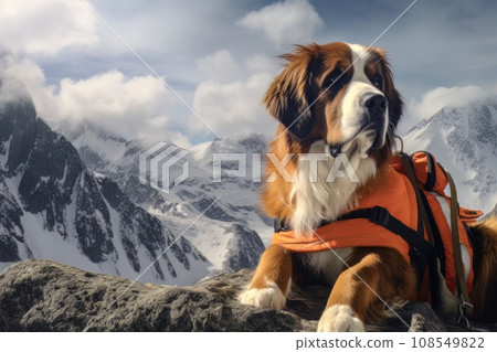 Rescue dog in the mountains AI Rescue dog in the mountains AI 108549822