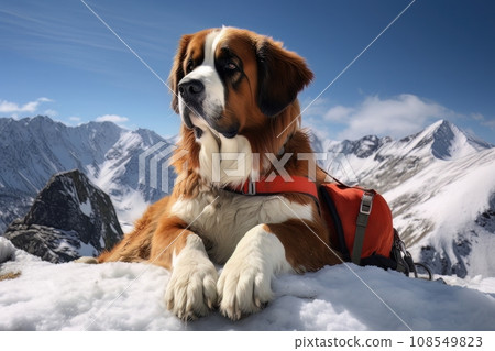 Rescue dog in the mountains AI Rescue dog in the mountains AI 108549823