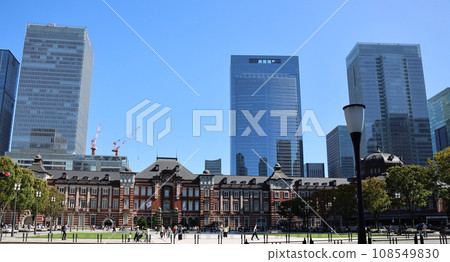 Tokyo Station Marunouchi Exit and Tokyo Midtown Yaesu (Yaesu Central Tower) seen from Gyoko Street Tokyo Station Marunouchi Exit and Tokyo Midtown Yaesu (Yaesu Central Tower) seen from Gyoko Street 108549830