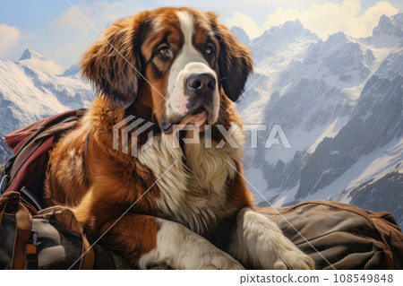 Rescue dog in the mountains AI 108549848