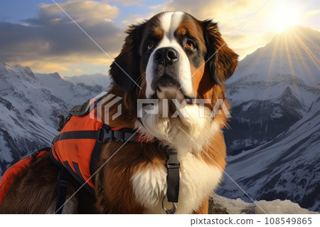 Rescue dog in the mountains AI Rescue dog in the mountains AI 108549865