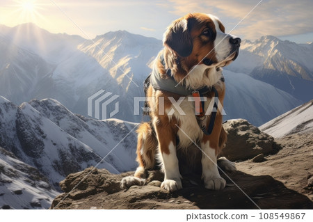 Rescue dog in the mountains AI Rescue dog in the mountains AI 108549867