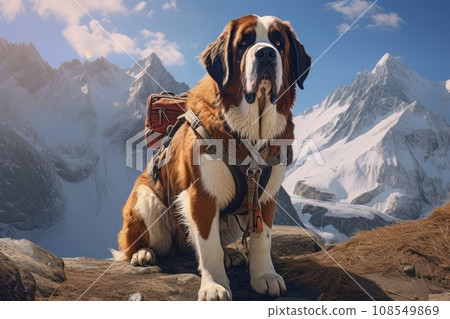 Rescue dog in the mountains AI Rescue dog in the mountains AI 108549869