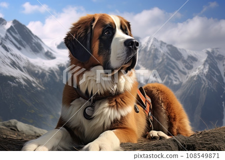 Rescue dog in the mountains AI Rescue dog in the mountains AI 108549871