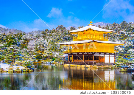 The golden pavilion where the snow was made up The golden pavilion where the snow was made up 108550076