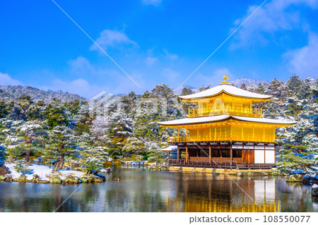 The golden pavilion where the snow was made up The golden pavilion where the snow was made up 108550077