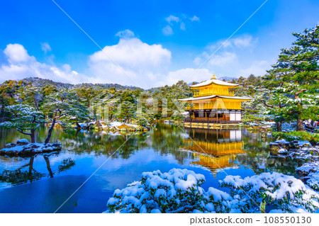 The golden pavilion where the snow was made up The golden pavilion where the snow was made up 108550130
