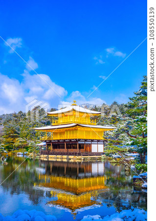 The golden pavilion where the snow was made up The golden pavilion where the snow was made up 108550139