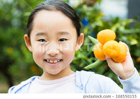 享受採摘橙子樂趣的女孩 108550155