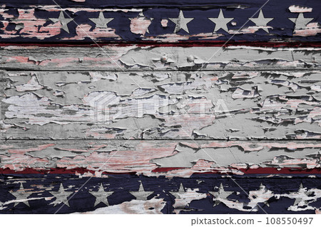 American patriot design painted on a wooden board American patriot design painted on a wooden board 108550497
