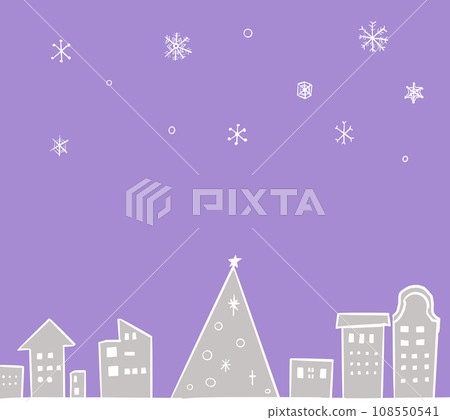 聖誕夜的白雪皚皚的城市景觀 108550541