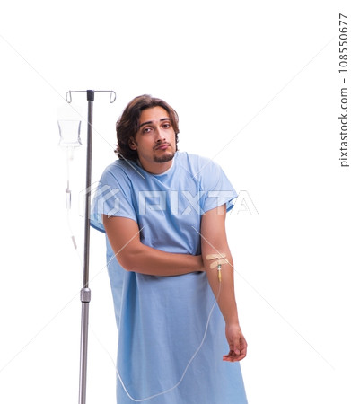 Young male patient in blood transfusion concept Young male patient in blood transfusion concept 108550677