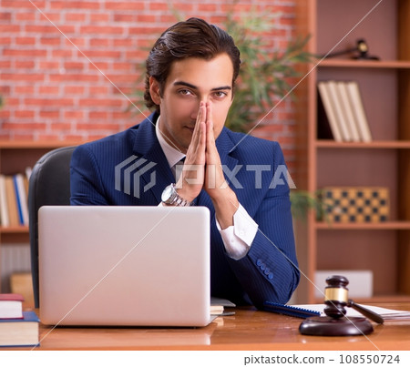 Young handsome lawyer working in his office Young handsome lawyer working in his office 108550724