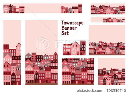 Banner set_European style townscape 108550740