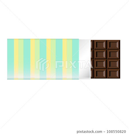 Chocolate bar in a cute package with green stripes 108550820