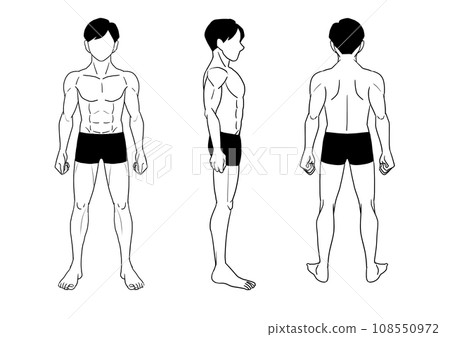 一個健康男子的單色全身肖像 一個健康男子的單色全身肖像 108550972
