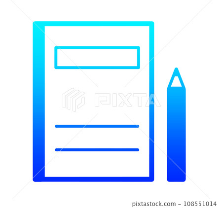 Blue gradient pen and notebook 108551014