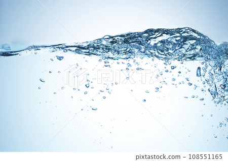 Synthetic material of bubbles and waves, gradation background, copy space available 108551165