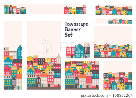 Banner set_European style townscape Banner set_European style townscape 108551204