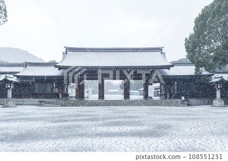 雪天的橛原神社南神門 雪天的橛原神社南神門 108551231