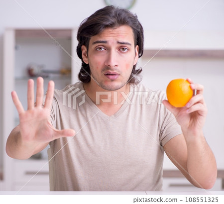 Young man suffering from allergy 108551325