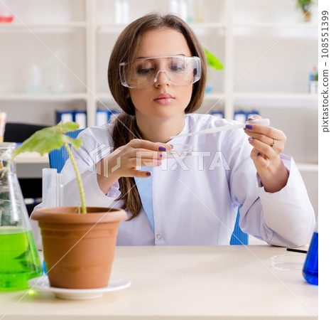 Young beautiful biotechnology chemist working in the lab Young beautiful biotechnology chemist working in the lab 108551399
