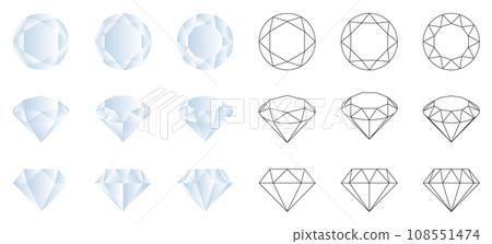 Simple gem vector illustration set Simple gem vector illustration set 108551474