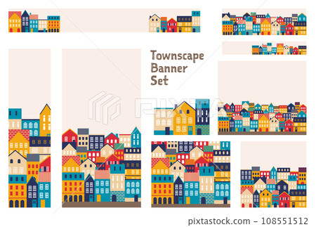 Banner set_European style townscape Banner set_European style townscape 108551512