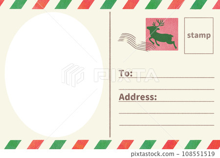 帶有相框的簡單聖誕賀卡明信片模板 108551519