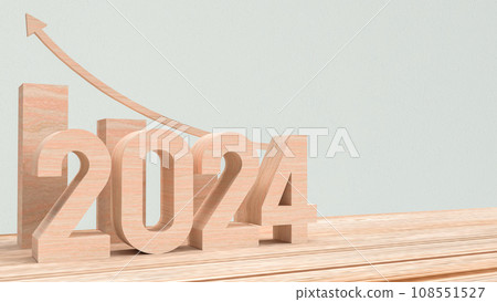 The 2024 and chart for Business concept 3d rendering 108551527