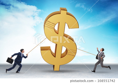 Business people pulling money in investor concept 108551742